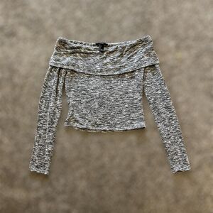 Forever-21 Women's Grey Crop-top